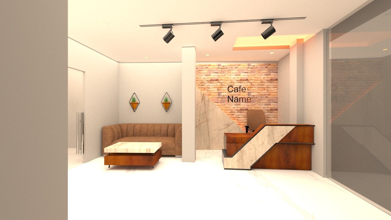 Corporate reception desk and lobby interior design